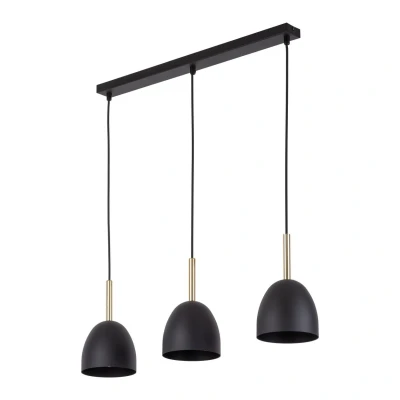 Image of Nord Bar Pendant Ceiling Light Black 3xE27