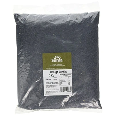 Image of Suma Bagged Down Beluga Lentils 3 kg (Pack of 1)