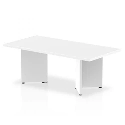 Image of Impulse 1200mm Coffee Table White Top Arrowhead Leg