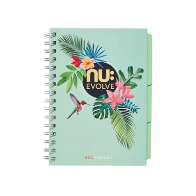 Image of nu: Notebooks Evolve Tropical Range Recycled A5 Projectbook Green 120 Pages 80 GSM