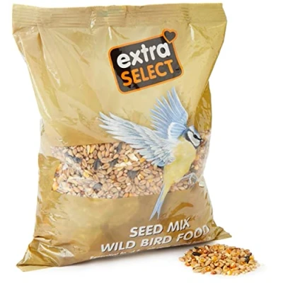 Image of Extra Select Wild Bird Seed Mix with Black Sunflower Seeds, Wheat, Dari, Millet Seeds Nutrient Rich Food for Small Birds 1kg