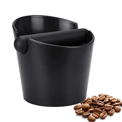 Image of Coffee Knock Box, 4.8 Inch Espresso Box Bin Machine Accessories Grounds Shock Absorbent Barista with Removable Rubber Bar,