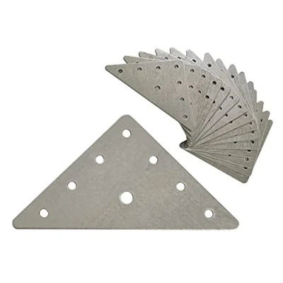 Image of OMIDEAS 15 x Corner Bracket (90 90 1.5) Flat Triangular Wood Metal Galvanised Fixing Plate Brace Connector
