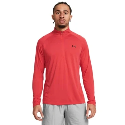 Image of Under Armour TECH ZIP Long sleeved top, Men&#039;s, Size: XXL, Red solstice/black