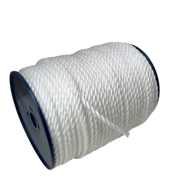 Image of RopeServices UK 6mm White 3 Strand Polypropylene Rope x 220 Metre Reel, Cheap Nylon Twisted Poly Ropes