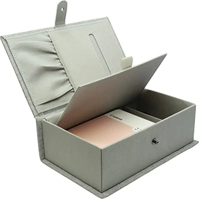 Image of Canon DCC SP1 Printer Case for Compact Photo (Printer Container with Storage Compartments Cables and Photos, Suitable SELPHY Square QX10), Grey