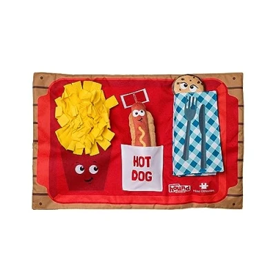 Image of Outward Hound Nina Ottosson Activity Matz Fast Food Fun Game Plush Dog Puzzle Mat