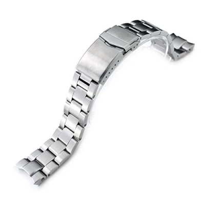 Image of MiLTAT Super O Boyer 316L Stainless Steel Watch Strap 20 mm for Seiko Alpinist SARB017, Brushed, V Clasp SS201820B065(DE), silver, L