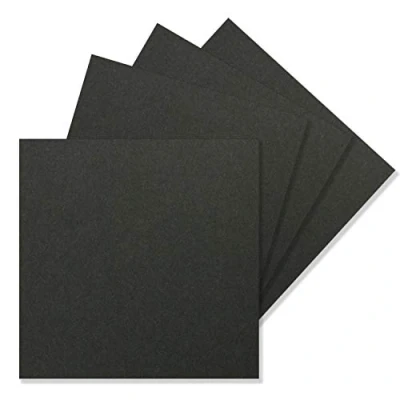 Image of Pack of 50 Single Cards, Square, 15 x cm, Black, 240 g/m², Blank, for Postcards and Crafts, Made Clay Craft Card