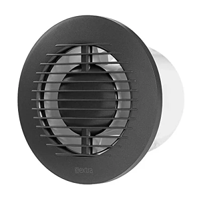 Image of Prostko Anthracite Silent Round Bathroom Extractor Fan 100mm / 4inch with Ball Bearing
