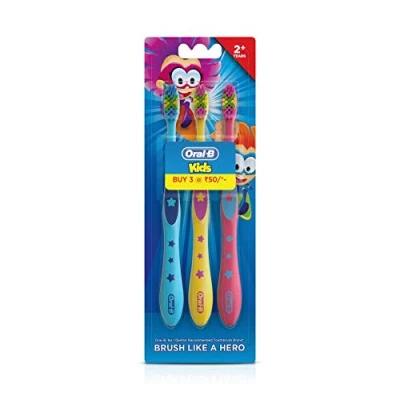 Image of Oral B Kids Toothbrush, Extra Soft (Pack of 3)