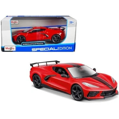 Image of Maisto M31534 2020 Corvette Stingray Coupe HIGH Wing Super Car Collectible, Red