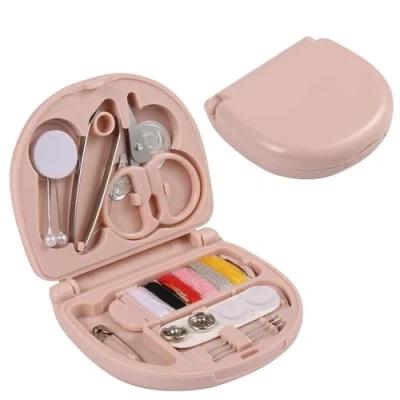 Image of Travel Sewing Kit, Portable Mini Box, kit for Home, &amp; Emergency Including Hand Needles, Threads, Buttons, Straight Pins, Threader Etc.