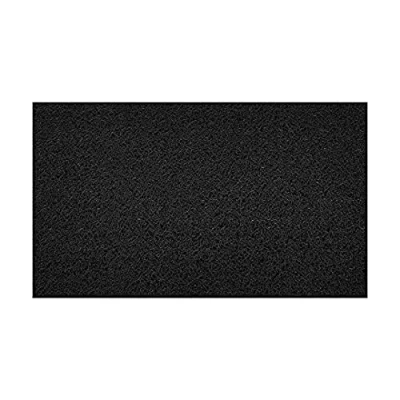 Image of Nicoman Embossed Spaghetti Door Mat Dirt Trapper Jet Washable Doormat 70x43cm (Black, PLAIN) Use on Carpet ONLY