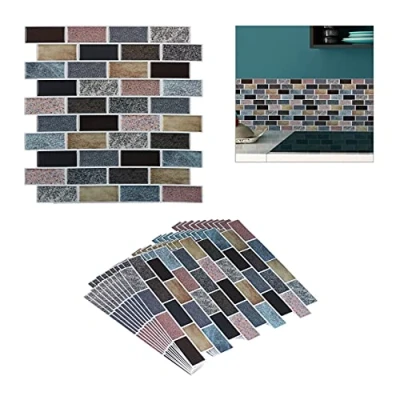 Image of Relaxdays Tile Stickers, Colourful, 31 x 0.1 cm