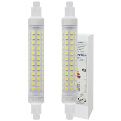 Image of Long Life Lamp Company 2 x R7S 118mm LED Bulb J118 Halogen Linear Replacement 10W 6000k for Flood Lights SL2P