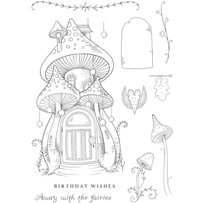 Image of Pink Ink Designs Fairy Magic 6 in x 8 Clear Stamp Set, A5