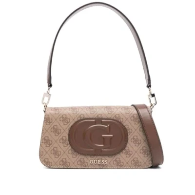 Image of Guess Mietta FLAP Shoulder BAG Across body bag, Women&#039;s, Size: One Size, Latte/brown