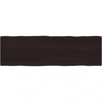 Image of vidaXL Table Top Dark Brown 200x60x(2 6) cm Treated Solid Wood Live Edge