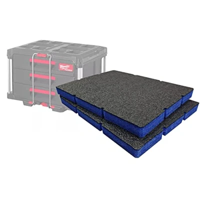 Image of Shadow Foam Easy Peel Inserts for Milwaukee Packout Drawer Tool Box [Blue 30mm Twin Pack] Cut and Organisation, Kaizen, 5s, Storage &amp; Boxes