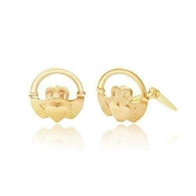 Image of 9ct yellow gold, Claddagh ring Andralok stud earrings/Gift box