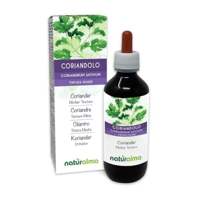 Image of Coriander (Coriandrum sativum) Fruits Alcohol Free Mother Tincture Naturalma Liquid Extract Drops 200 ml Food Supplement Vegan
