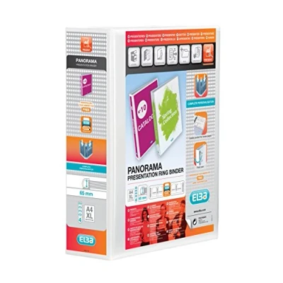 Image of Elba A4 65mm 4 D Ring Binder, White (Single)