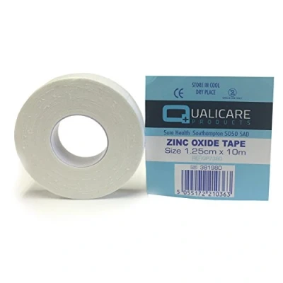 Image of Qualicare 3 ROLLS OF 1.25CM x 10M WHITE ADHESIVE DURABLE MEDICAL BINDING SPORTS ZINC OXIDE INJURY SUPPORT STRAPPING TAPE