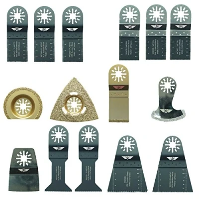 Image of 15 x TopsTools UNKA15 Mix Blades Compatible with Bosch Fein (Non StarLock) Makita Milwaukee Einhell Ergotools Hitachi Parkside Ryobi Worx Workzone Multi tool Accessories