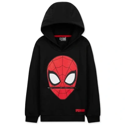 Image of Marvel Boys Hoodie Spiderman Hooded Sweatshirt Warm Soft Lounge Wear Activewear Pullover 3 12 Years Gifts for (7 8 Years, Black)