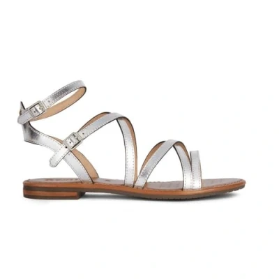 Image of Geox Women&#039;s D Sozy S G Flat Sandal, Silver, 3 UK