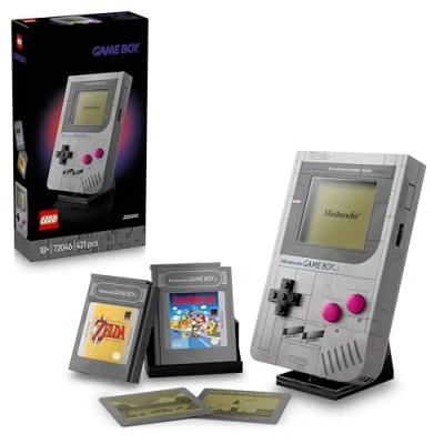 Image of LEGO Super Mario Game Boy Building Set for Adults Nintendo Display Model Kit with 2 Cartridges incl. Zelda, plus Lenticular Screens Gamer Gift Fans 72046