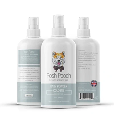 Image of Baby Powder Cologne Spray For Dogs Posh Pooch® Dog Long Lasting Perfume Odour Remover Smelly Dogs, Freshens Fur Aloe Vera B5 Vitamin Deodoriser