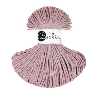 Image of Bobbiny Junior 3mm Braided Macrame Cord (Mauve) 100m