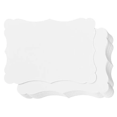 Image of 50 Pack Blank Kraft Cards Cardstock Thick Paper Brown Greeting for DIY Gift Card Menus, Baby Shower and Wedding Invitations (White, 5x7IN)