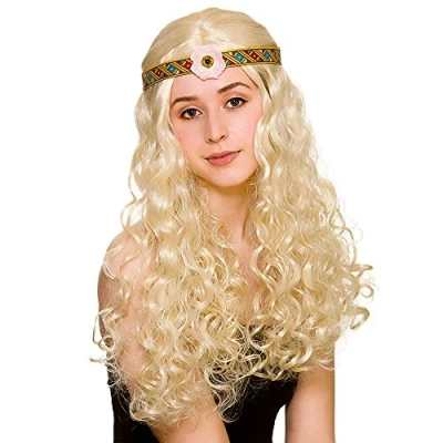 Image of Wicked Costumes Adult Flower Power Hippie Fancy Dress Wig