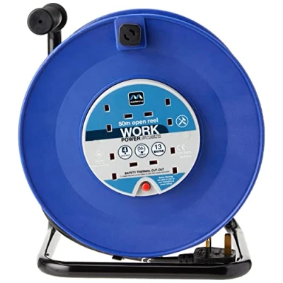 Image of Masterplug HDCC5013/4BL MP 50m 13A 4 Socket Open Cable Reel