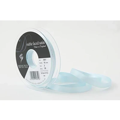 Image of Berisfords Double FACE Poly Satin Ribbon, Sky, 10.5x10.5x1.5 cm