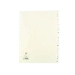 Image of A4 White A Z Polypropylene Index