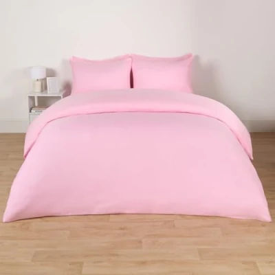 Image of Brentfords Single Duvet Cover Set, Microfibre Bedding Set Luxury Super Soft Comfy Bed with Pillowcase Quilt Cover, Pink