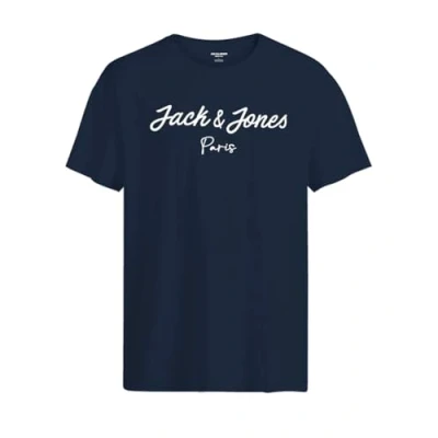 Image of JACK &amp; JONES Men&#039;s Jcosettle Tee Ss Crew Neck Bmuss24 T Shirt, Blazer Navy, S