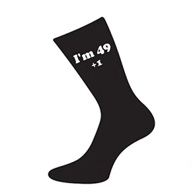 Image of I&#039;m 49 + 1 Black Mens Socks for 50th Birthday Present
