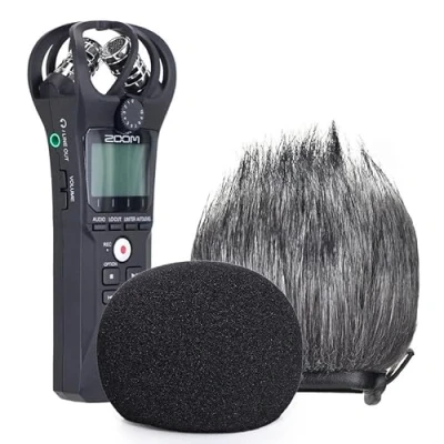 Image of YOUSHARES Zoom H1n Handy Recorder Windshield with Foam Cover Pop Shield for H1 Portable Digital Recorder, Microphone Wind Screen Muff Indoor/Outdoor