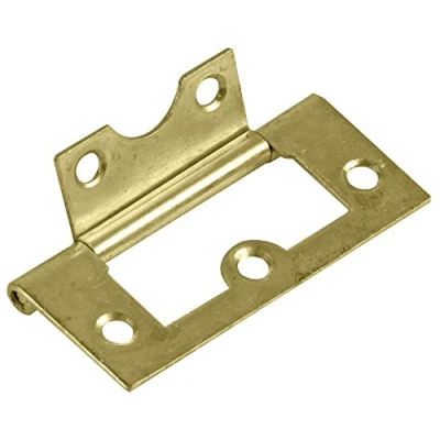Image of Duratool D02055 Flush Hinge Electro Brass Plated 60mm 2 Pack
