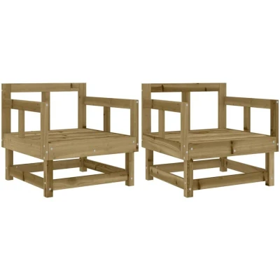 Image of vidaXL Garden Chairs 2 pcs Impregnated Wood Pine