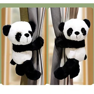 Image of 2Pcs Cartoon Curtain Buckle Tieback Animal Strap Hook Clip Tie back for Kids Child Nursery Room Window Decorations (Panda), M