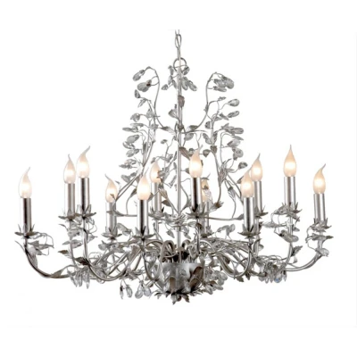Image of Michelan 12 Light Multi Arm Chandeliers Brushed Silver
