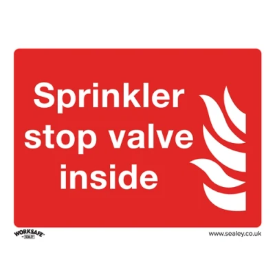 Image of Worksafe Safe Conditions Safety Sign Sprinkler Stop Valve Rigid Plastic Pack of 10