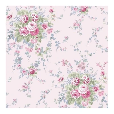 Image of Graham &amp; Brown Shabby Chic by Rachel Ashwell Garden Floral Pink Blue Wallpaper
