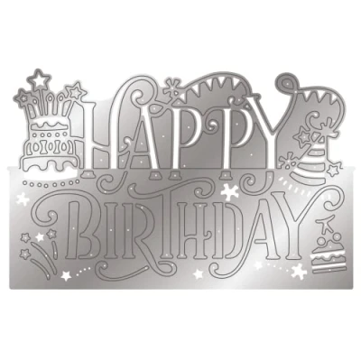Image of Gemini Everday Word Edge&#039;ables Metal Die Happy Birthday
